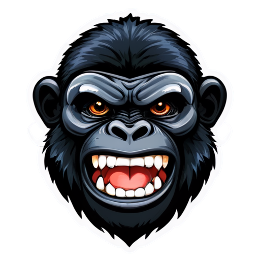 Gorilla with diamond teeth nft style - icon | sticker