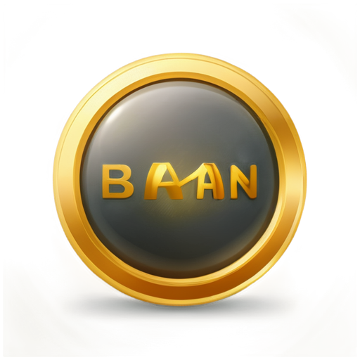 a golden round icon on a transparent background indicating a ban. the icon inside must be transparent - icon | sticker