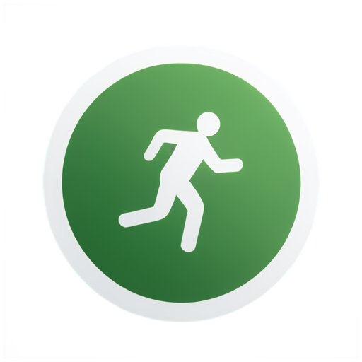 Icon for the application about sports, fitness and a healthy lifestyle, in green and white colors and in a minimalist style - icon | sticker