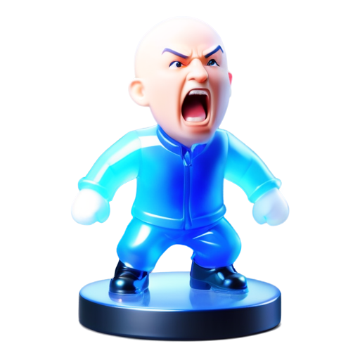 A bald man who looks very combative shouts passionately - icon | sticker