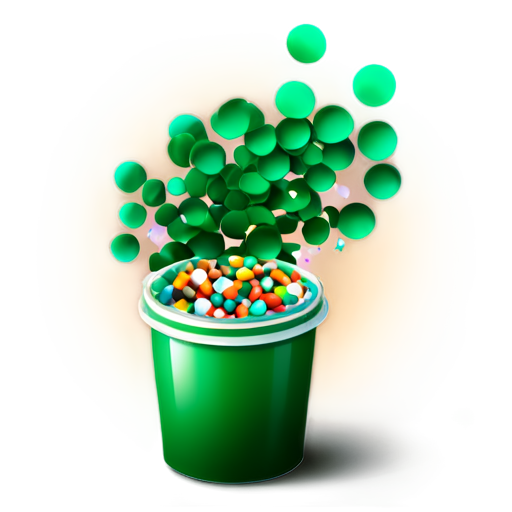 icon, a popper with confetti flying out of it, realistic, emerald colors - icon | sticker