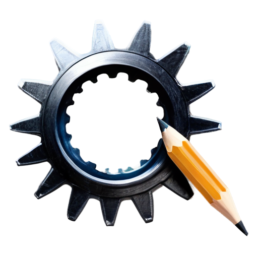 cog with pencil - icon | sticker