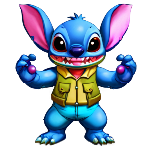 stitch which is part of the game Valorant game and is held by the sheriff with both hands - icon | sticker