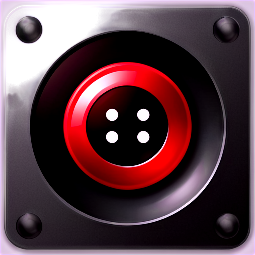 black and red button, computer game, square, vertical - icon | sticker