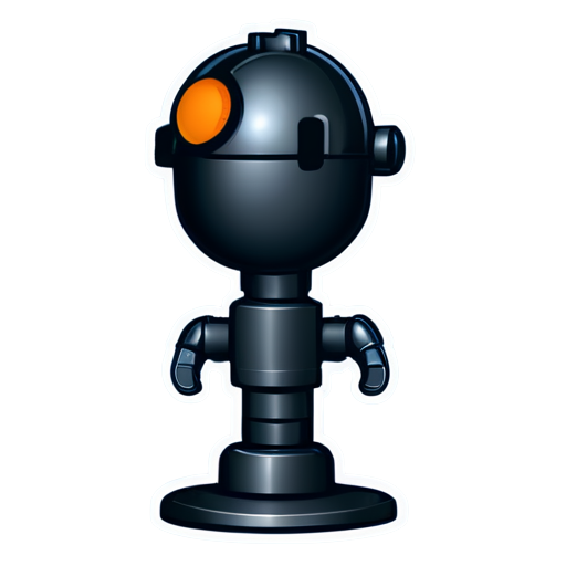 Create logo for a Telegram bot called "Event Radar", designed to connect event organizers and performers. The logo must contain a robot, microphone, compass, candy. Turn on an inconspicuous icon in or near the radar indicating music or performance, for example, a microphone or a musical note. Warm, attractive colors such as shades of orange and dark gray should be used in the color palette. The font for the designation of the "Event Radar" should be clear, bold and modern, located under or around the radar symbol in order to be understandable at small sizes. - icon | sticker