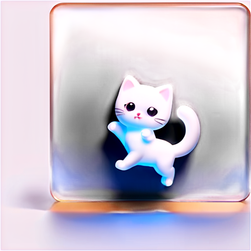 White cat jump - icon | sticker