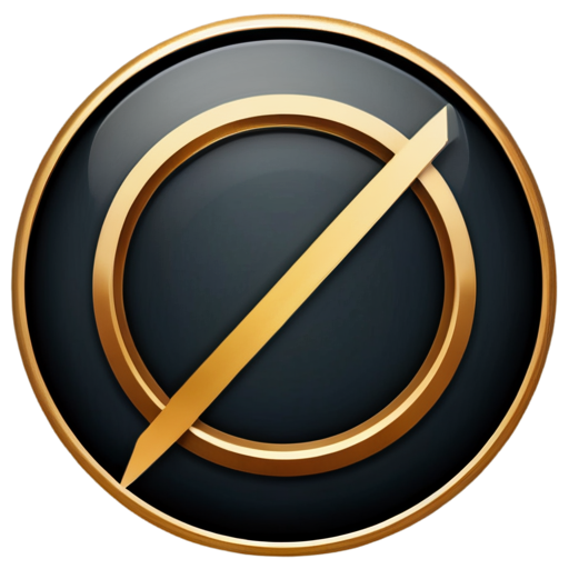 crossed out golden circle icon - icon | sticker