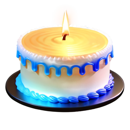 Create a super realistic coconut cake, like a photo with gold candles - icon | sticker