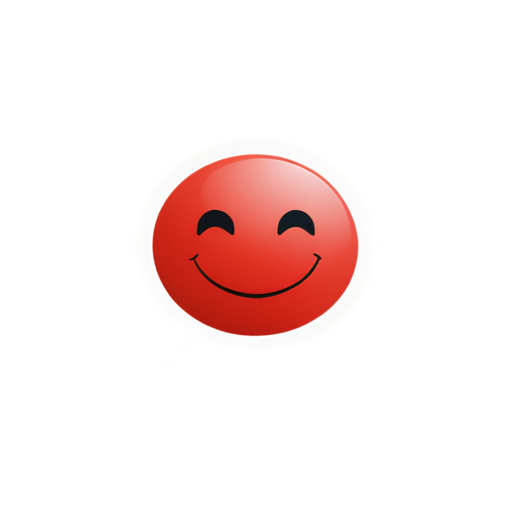 red messenger dialogbox with happy smiling face - icon | sticker