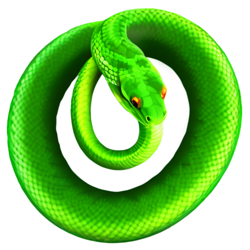 New Year's green snake - icon | sticker