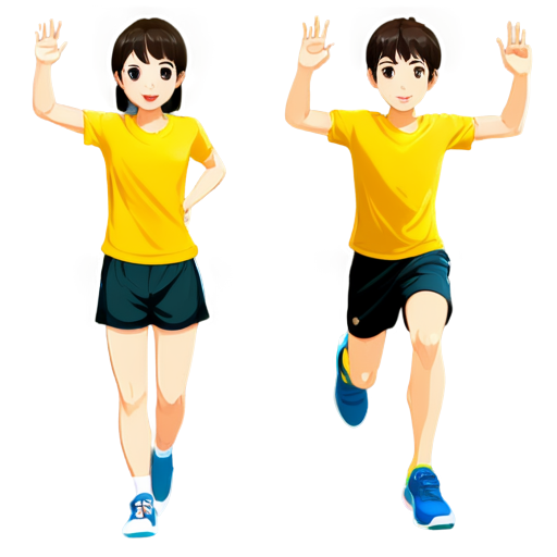 Standing long jump exercise APP for students I want a boy who is jumping a long instance - icon | sticker