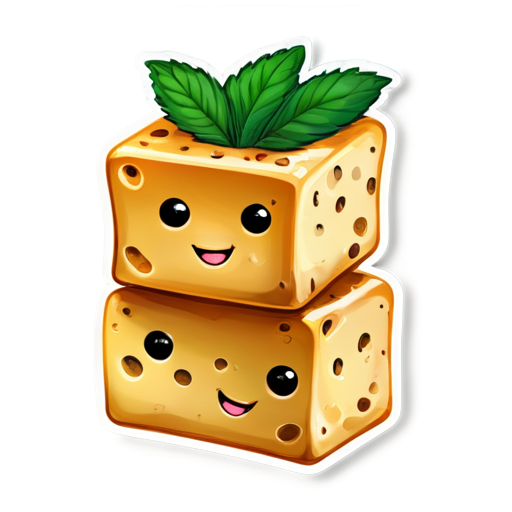 Cubes of chav dough with yam herb, fried until golden. - icon | sticker