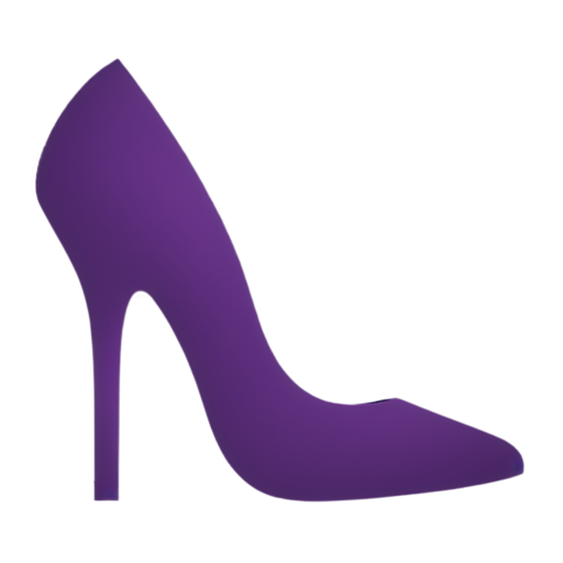 outline of a high-heel shoe with a purple vertical line on a shoe hill - icon | sticker