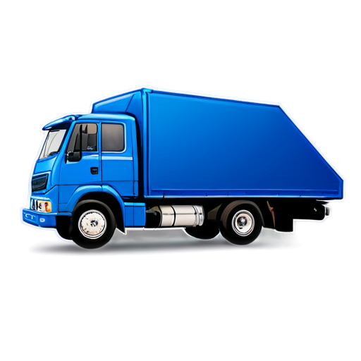 truck, low angle, moving to the right, blue - icon | sticker