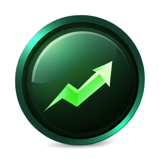 growth icon, diagram icon, infographic icon, realistic, emerald colors - icon | sticker