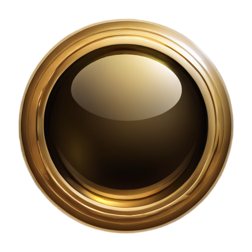 a golden round icon on a transparent background. the icon inside transparent - icon | sticker