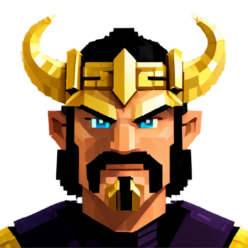 very Pixelated(like minecraft) rpg game character type Ravana head - icon | sticker