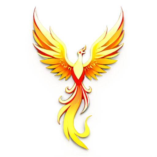 minimalist phoenix spirit, flames - icon | sticker