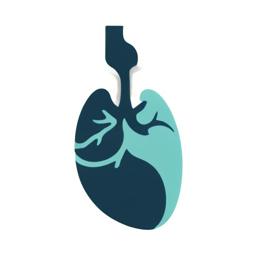 lungs deep breath with white background - icon | sticker