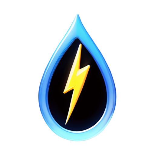 electric lightning circular app logo blue background and with "BourdiaTech" text in the icon - icon | sticker