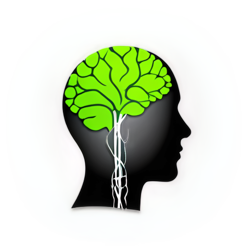 Create an avatar for a psychology blog aimed at a mixed audience (both men and women). The image should convey trust, professionalism, and warmth. Include a symbol of psychology, like a silhouette of a head with a neural network or a stylized brain, surrounded by calm, neutral colors (such as soft blues, greens, and grays). The background should be light, clean, and minimalist, so as not to distract from the main image. - icon | sticker