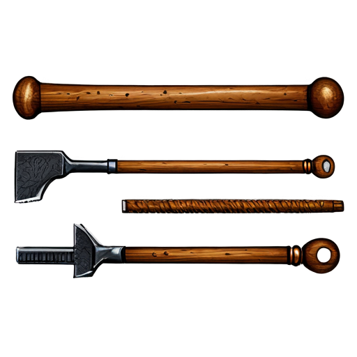 Medieval simple poor carpenter tools - icon | sticker