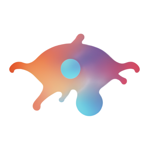 Abstract Flat Style Sponge texture blending symmetrical Hippocampus mixing nebula trajectory collision quark of redshift eyes - icon | sticker