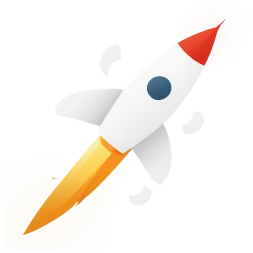 design logo using flying rocket and newspaper on background - icon | sticker