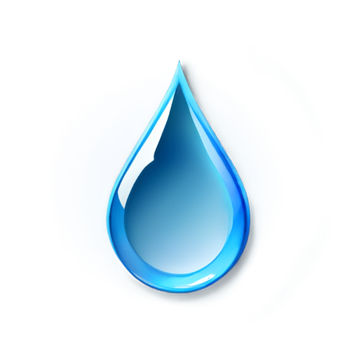 A simple icon of a blue drop of water, with a small circle in the center representing the boil. - icon | sticker