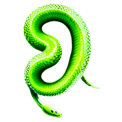 New Year's green snake with ice - icon | sticker