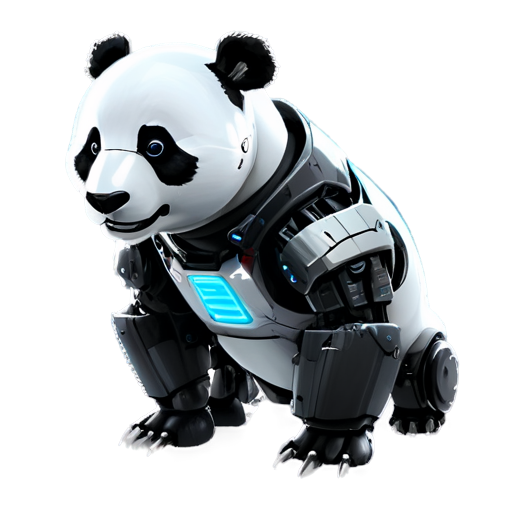 robot panda, cyberpunk - icon | sticker