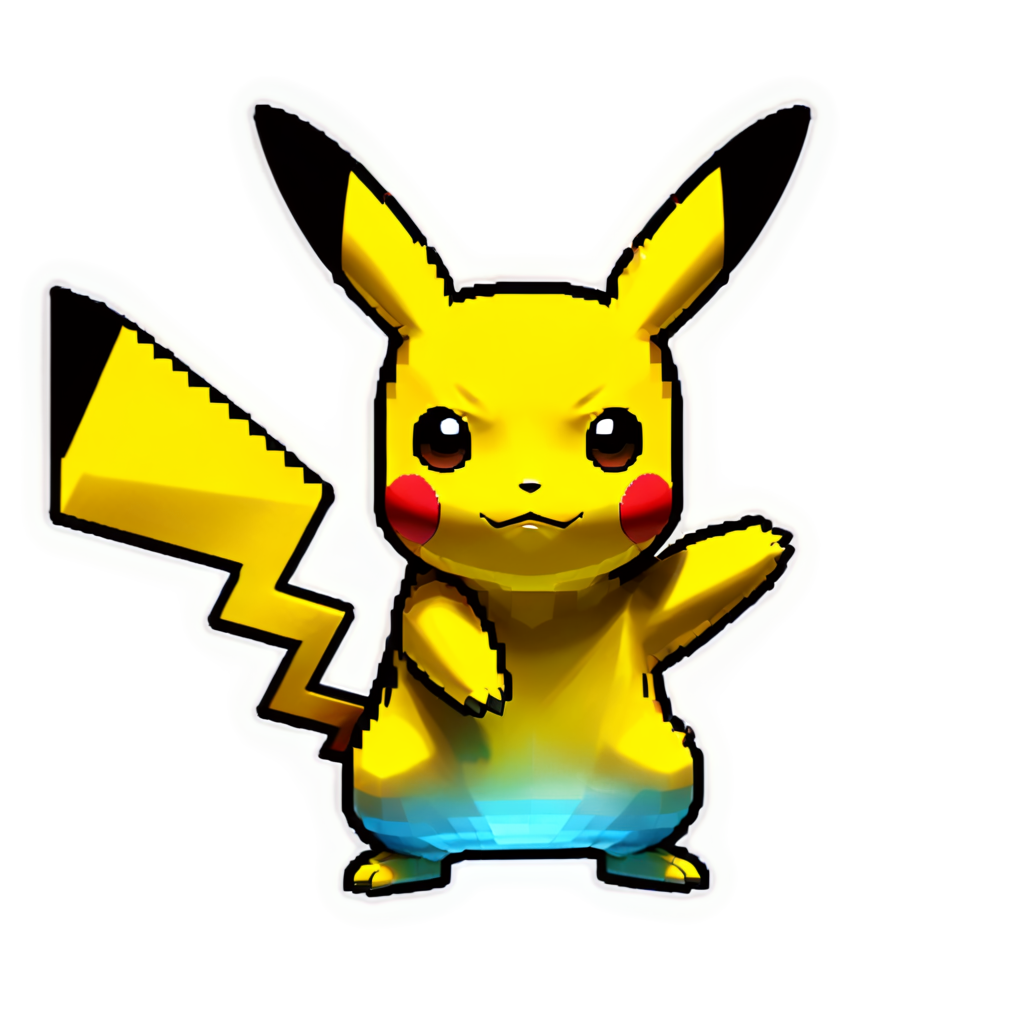 pokemon Pikachu, in pixel style - icon | sticker