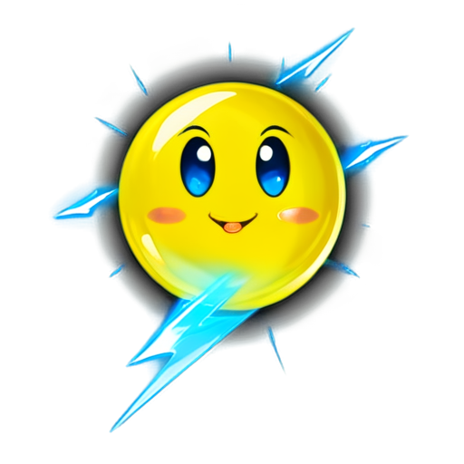 yellow electric ball with flashes - icon | sticker