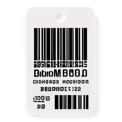 a label with a code 128 barcode and lorum ipsum text viewed from a 30 degree angle - icon | sticker