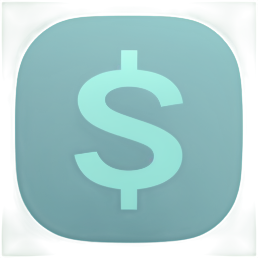 app icon, dollar, light blue - icon | sticker