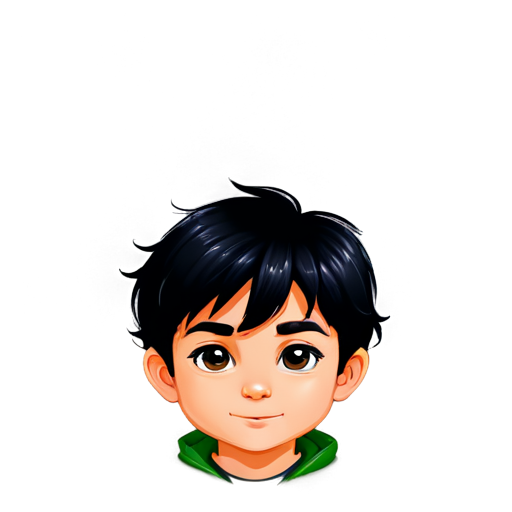 a small Ossetian dark-haired boy with a large mole above his lip and dimples - icon | sticker