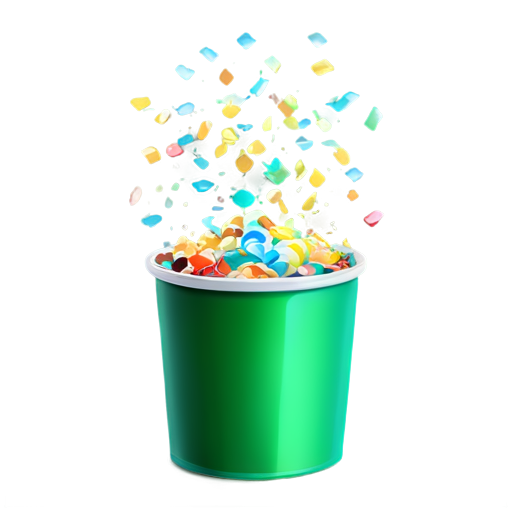 icon, a popper with confetti flying out of it, realistic, emerald colors - icon | sticker