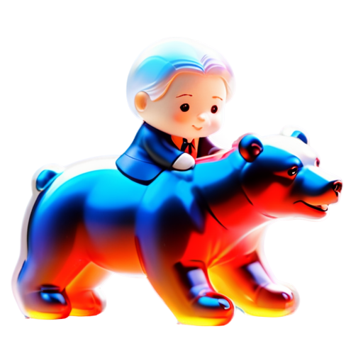 draw Russia president riding a bear - icon | sticker