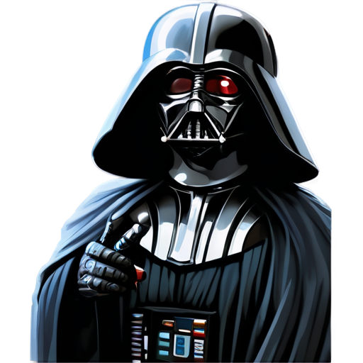 star wars, darth waider, anime - icon | sticker