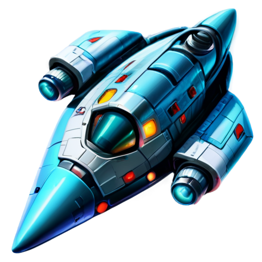 image of a spaceship for a game in the style of the Space Rangers series of games. Unrealistic graphics, more like a cartoon - icon | sticker