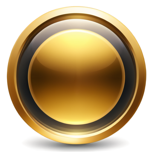 a golden round icon on a transparent background. the icon inside transparent - icon | sticker