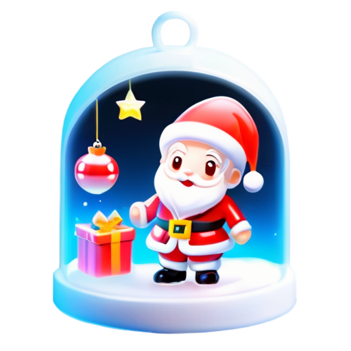 christmas musical lanterns with santa - icon | sticker