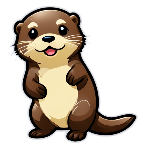 an otter who like dancing,manga,cute,chiikawa style - icon | sticker