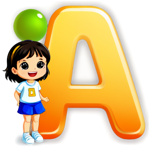 letter "A" for program that contains several apps for kids with disorders - icon | sticker