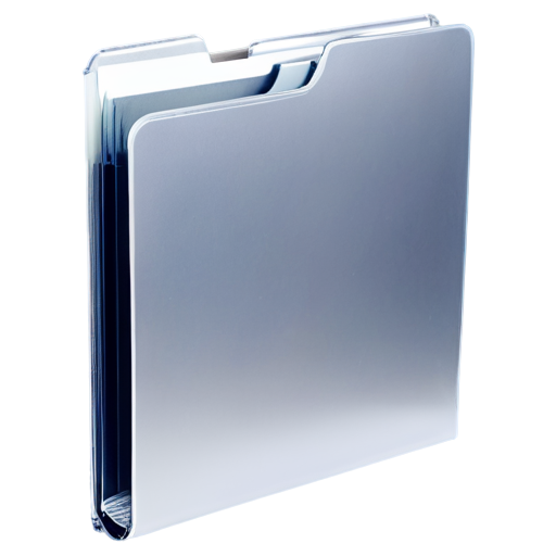 thick silver folder with papers. folder color - silver. sheets should stick out of the folder. transparent background. inscription on the folder "Case". brown glow around the folder - icon | sticker