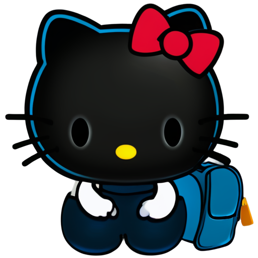 hello kitty with school - icon | sticker