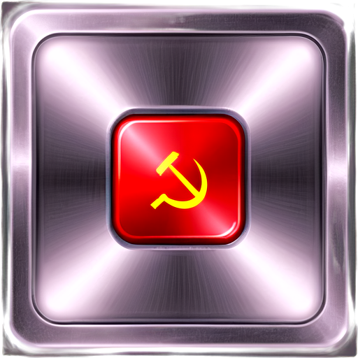 metal button, computer game, square, Soviet style - icon | sticker