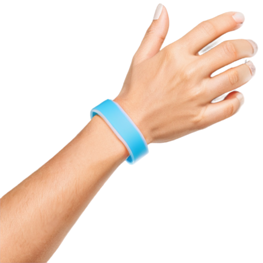 hand with silicone bracelet - icon | sticker