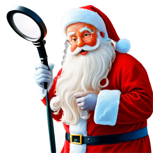 santa claus with flashlight in streetlight, christmas style - icon | sticker