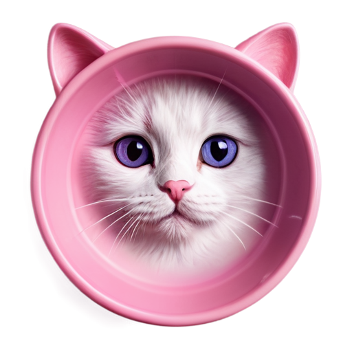 pink kitty milkbowl - icon | sticker